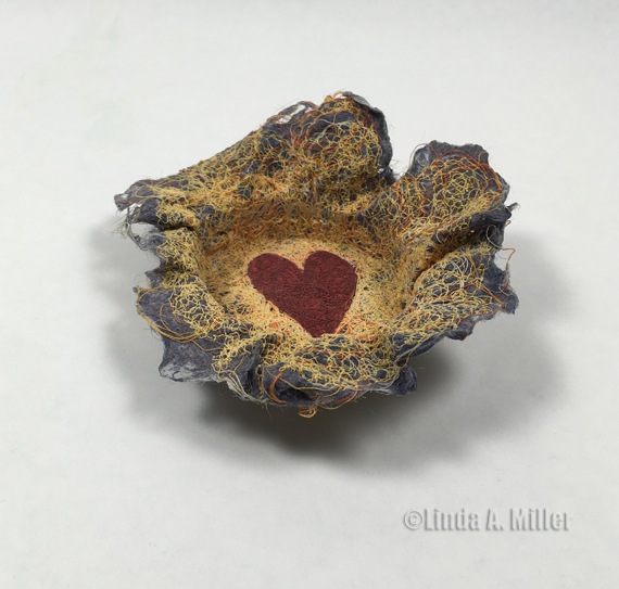 Thread Lint Bowl by Linda A. Miller textile artist