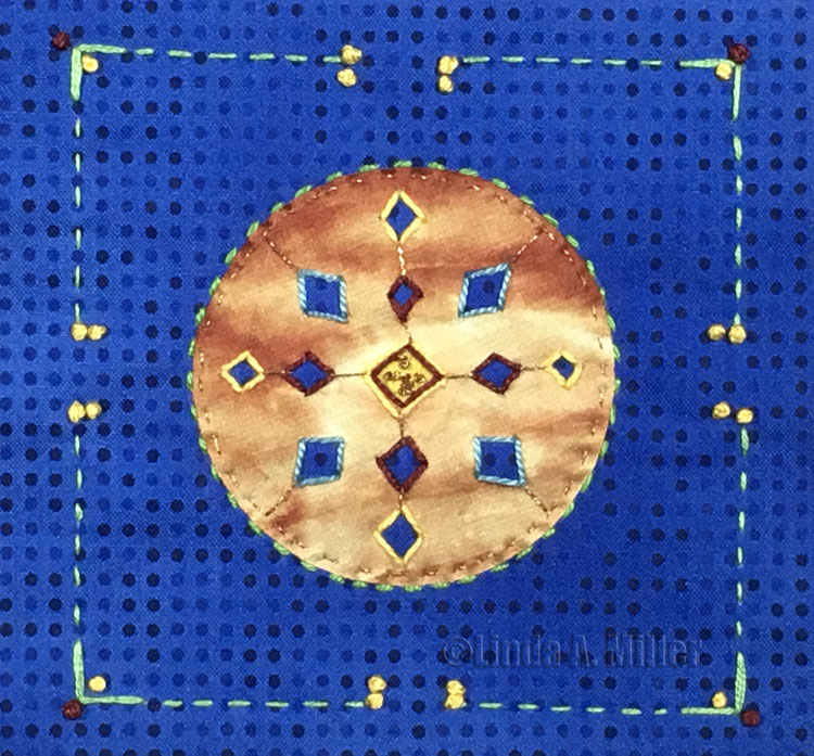 embroidered stitch meditation by Linda A. Miller